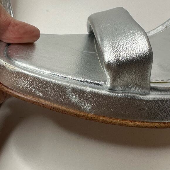 CIRCUS NY SAME EDELMAN “HOLMES” SILVER METALLIC ANKLE STRAP SANDAL 12 M NWT - Picture 5 of 16